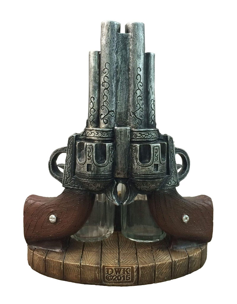 DWK 7" Gunslinger Spice Pistol Gun Western Six Shooter Salt and Pepper Shaker Seasoning Holder Set for Kitchen and Dining - Image 4